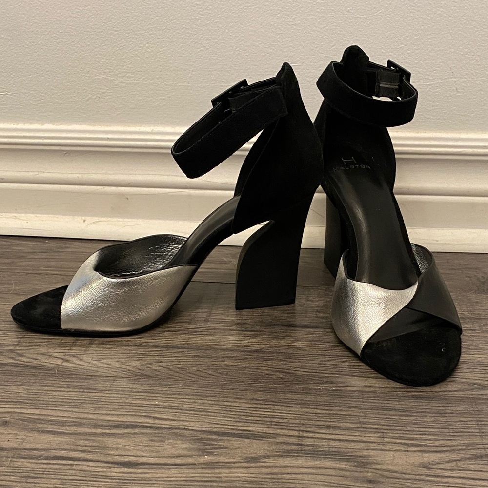 H by Halston Black and Silver Heels